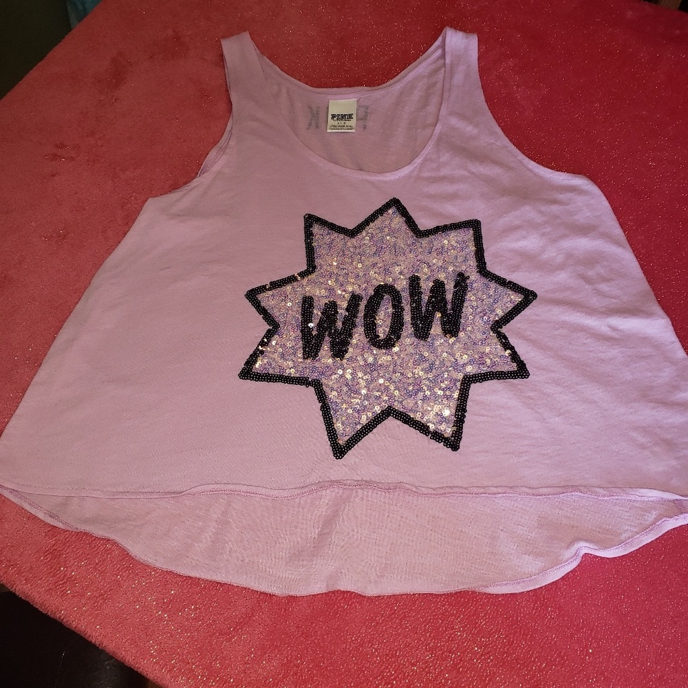 VS PINK Bling Flowy Tank Top